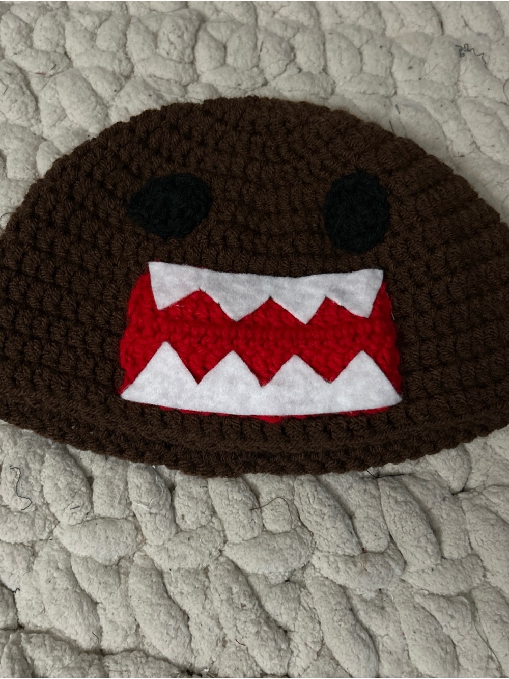 Brown Crochet Domo Beanie